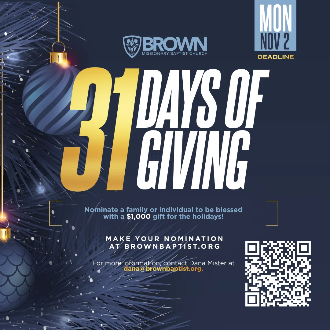 31 Days of Giving: nominate a family or individual for a $1,000 holiday gift by Monday, November 2.