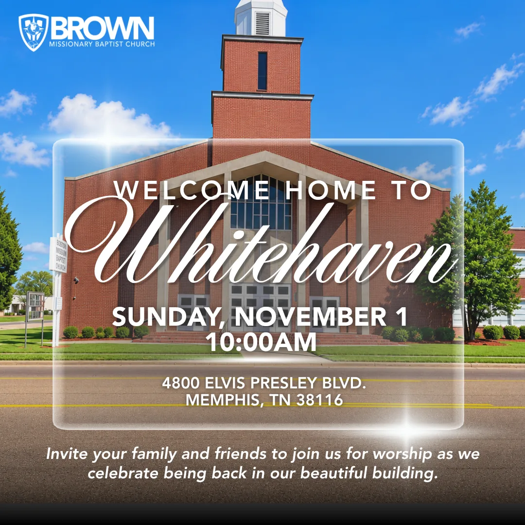 Welcome Home to Whitehaven flyer — Sunday, November 1 at 10 AM, 4800 Elvis Presley Blvd., Memphis