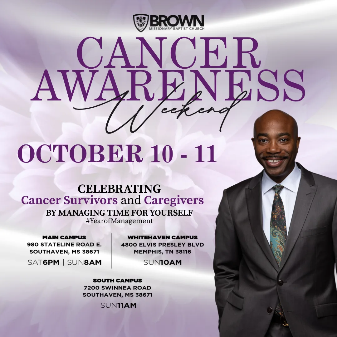 Cancer Awareness Weekend flyer — October 10–11, celebrating cancer survivors and caregivers