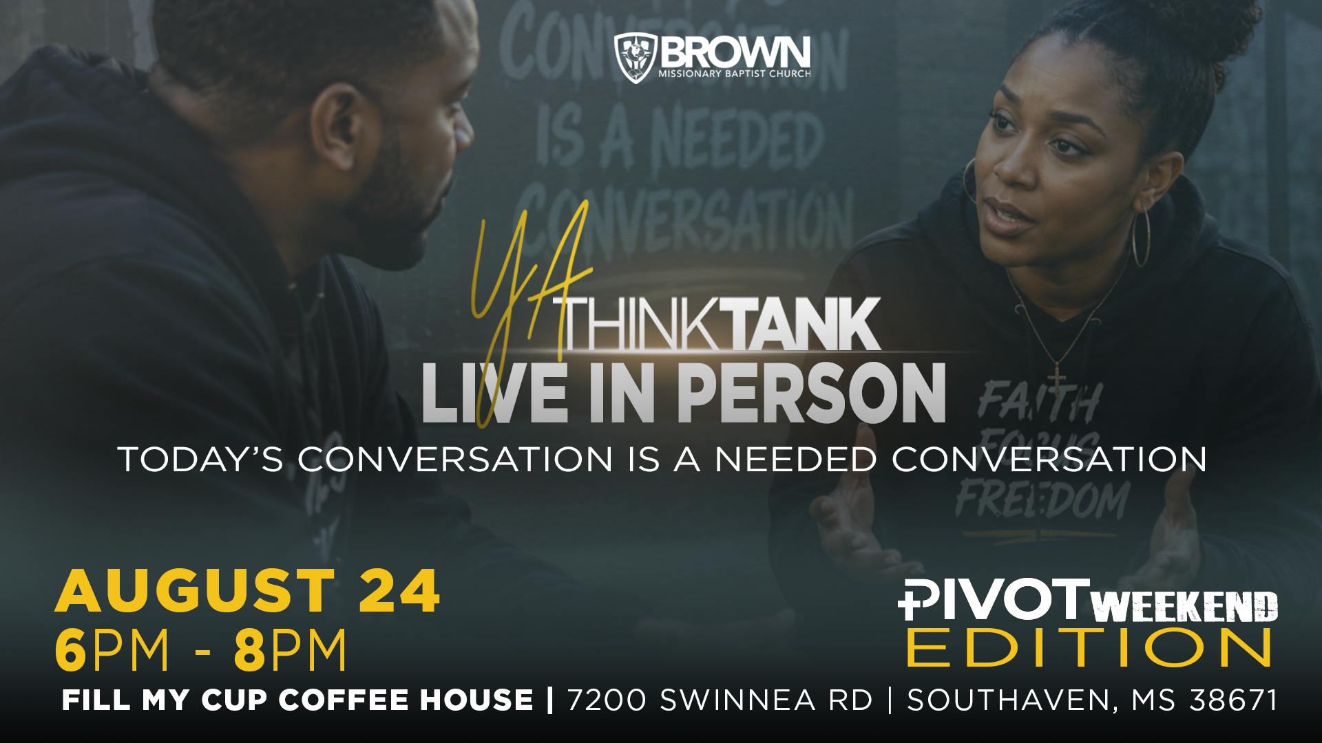 YA Think Tank Live in Person flyer — August 24